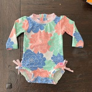 Ruffle Butts Pastel Petals rash guard